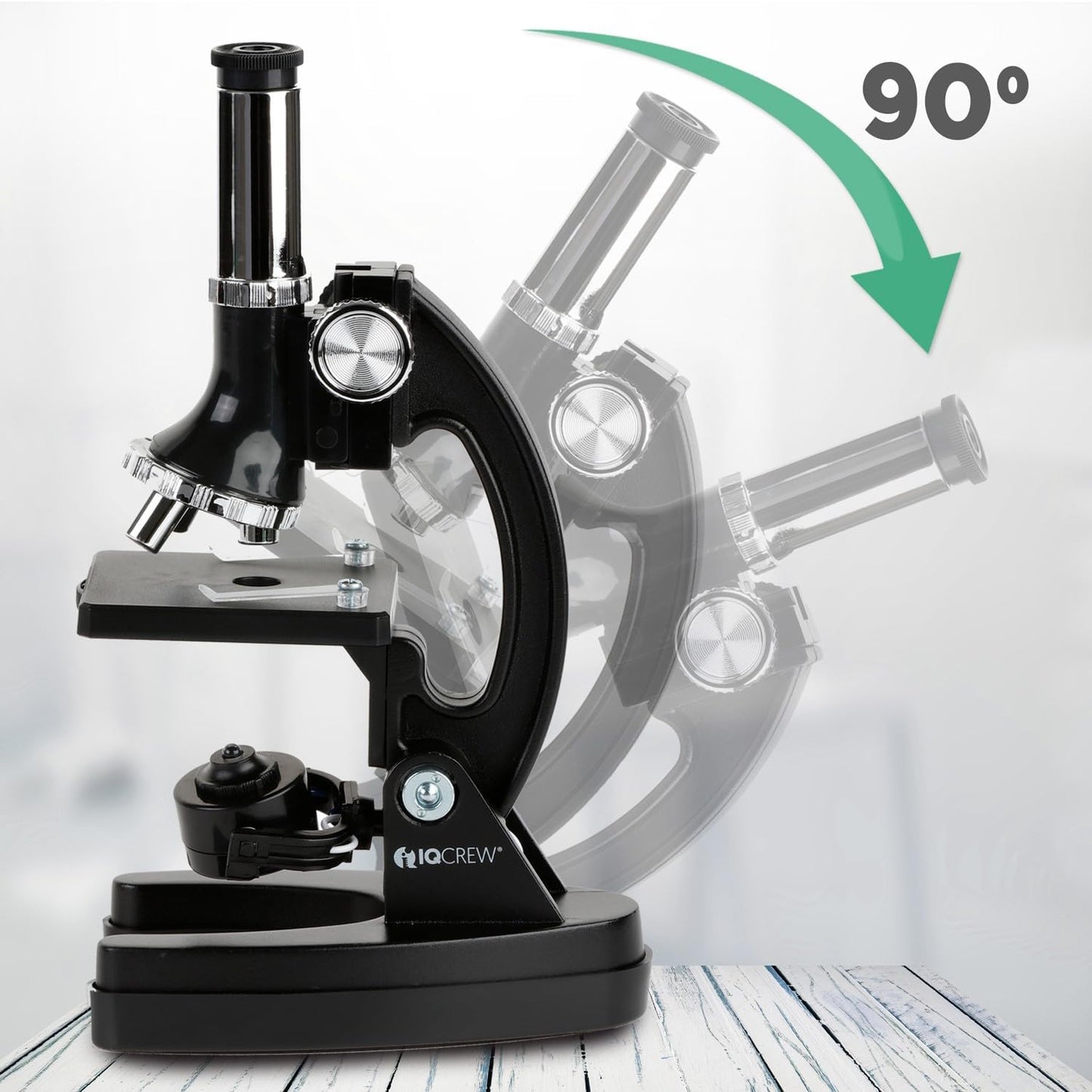 AmScope M30 Series 52-Piece STEM Microscope Kit for Kids - Monocular, Portable Compound Microscope for Kids - Includes Petri Dish, Slides & More - Black