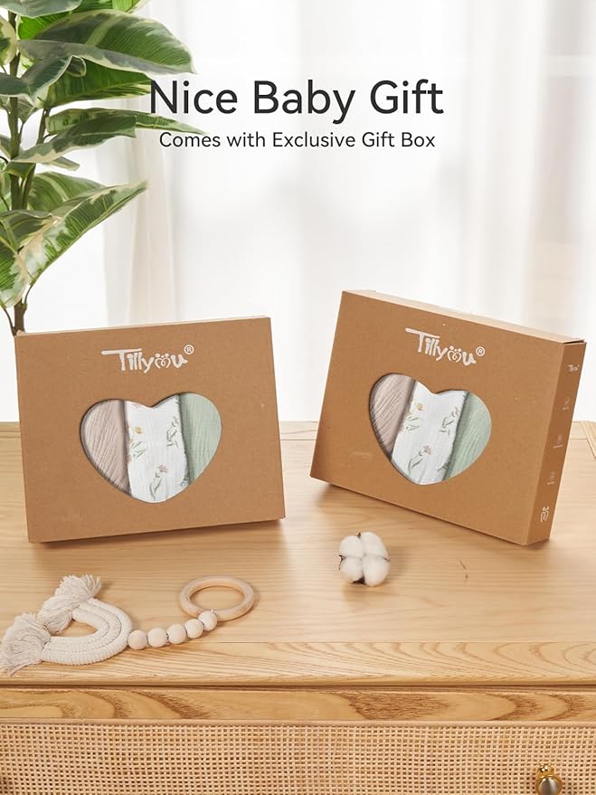 TILLYOU Muslin Bassinet Sheets for Baby Boys Girls 3 Pack, Soft Breathable Elastic Cotton Bassinet Mattress Sheets, Fit Hourglass Oval Rectangle Cradle Mattress, 33"X17",Daisy