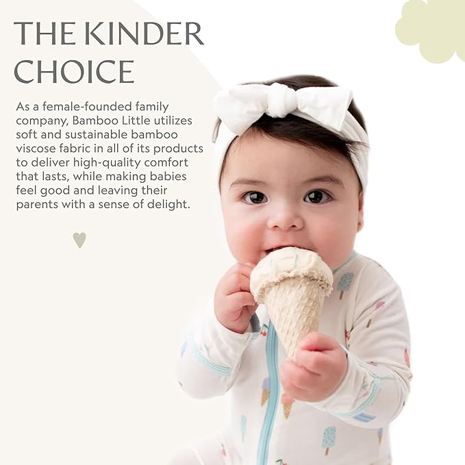 Bamboo Little Soft Baby Footie Pajamas, Baby Clothes, Newborn Sleepers, 95% Viscose and 5% Spandex, 0-24 Months