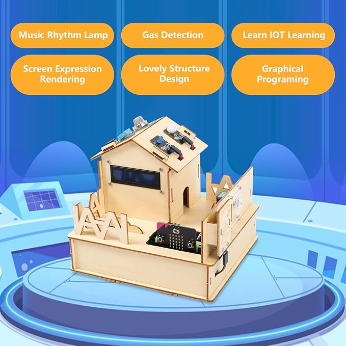 STEM Kits for Kids Age 12+, ACEBOTT Smart Home Basic Starter Kit(Included Micro:Bit), STEM Toys Compatible with Makecode, Coding Set with House Building, Sensors & App Control, Gift for Boys and Girls