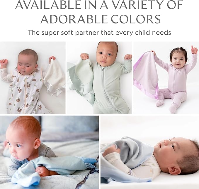 Ultra-Soft Lovey Security Blanket - Baby Essentials, Newborn Essentials, Ultra-Soft Fleece Baby Blanket with Satin Trim – 16" x 16" - Cream