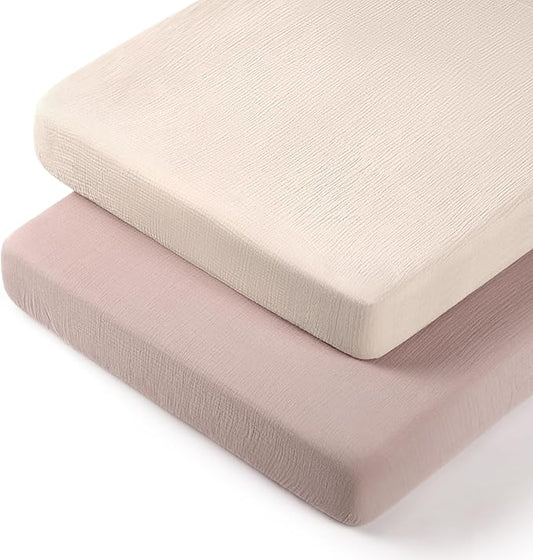 lulumoon Pack N Play Sheets: Soft & Breathable Playard Sheets for Boys and Girls - Fitted for Most Pack N Play and Playard Mattress