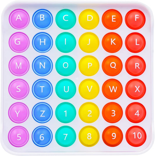 Pop it Fidget Sensory Learning Toy with ALPHABET and NUMBERS for TODDLERS and AUTISTIC Children, Ideal for Learning at Home, School, and Travel. Educational Stress Relief Toy That Makes Learning Fun