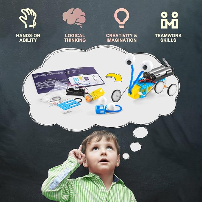 Science STEM Kits for Kids Age 8-12 6-8 12-14 10-12, STEM Toys for Ages 8-13, Boys Girls Crafts, Electronic Robotic Projects Experiments Engineering Activities, DIY Coding Robots 6 7 8 + Year Old