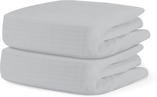 Newton Baby Fitted Single Layer Crib Sheet (2-Pack) - Ultra Breathable and Soft, Organic Cotton, Fits All Standard Cribs, Twilight Grey