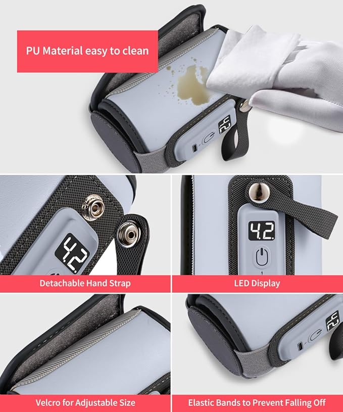 Bottle Warmer, Baby Milk Warmer with 5-Speed Temperature Control, Stable Constant Warming with LED Display, USB Powered with 18W Adapter, Suitable for Home and Travel (Blue-us)