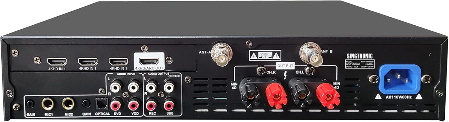 2500W Complete Karaoke System – 50,000 Preloaded Songs + Unlimited YouTube | Select Songs via App on Phone/Tablet | Wireless Mics, Digital Mixer & Class D Amp