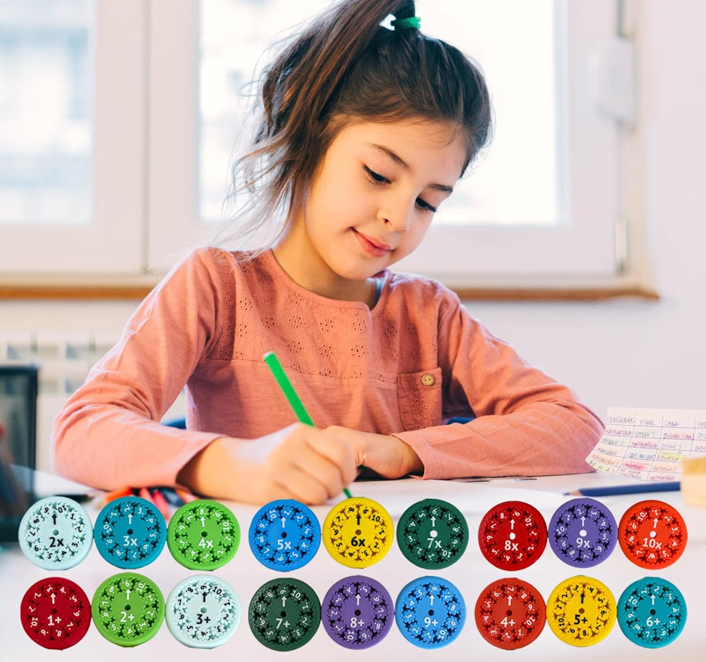 Math Facts Fidget Spinners, Math Facts Fidget Spinners for All The Stimmers, Multiplication Chat Game Fidget Toys for Adults Kids (18Pcs)