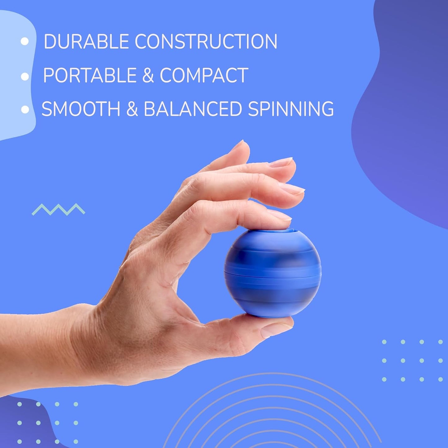 Entervending Fidget Spinners - 2 Inch Stress Balls - 12 Pcs Soccer Party Favors - Blue Mini Fidget Spinners - Classroom prizes - Fidget Spinners for Kids - Easter Basket Stuffers