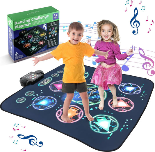 Dance Mat, Electronic Dance Mixer Rhythm Step PlayMat,Dance pad Game Toy for Girls Boys,Christmas/Festival/Birthday Gift for Kids, Built-in Music,24 Challenge Levels,Age 3-4 6 7 8 9 10 11 12+ Year Old