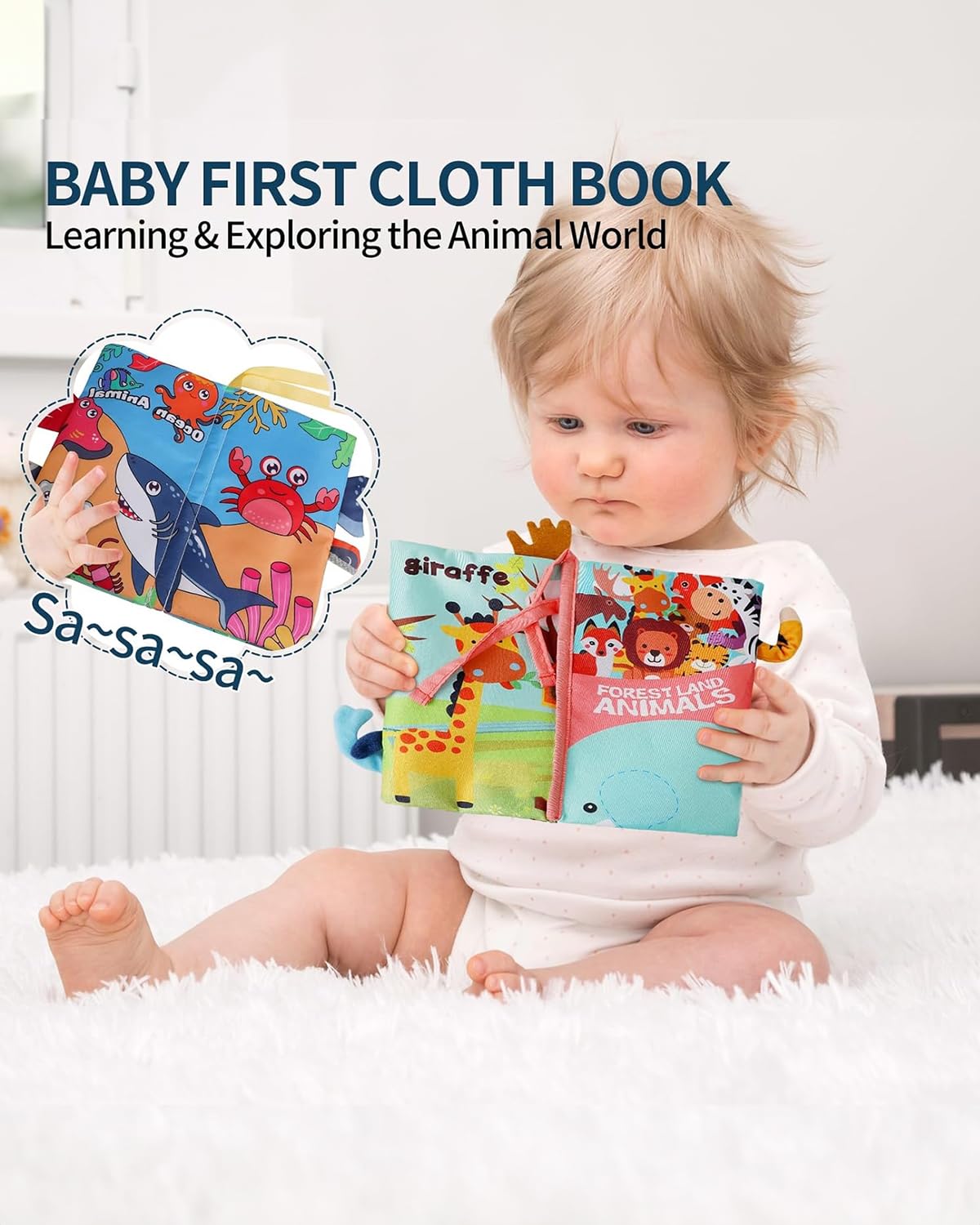 dearlomum Baby Play Mat Gym,Funny Play Piano Tummy Time Activity Mat with 5 Infant Sensory Toys & 2 Baby Book Toys, Boy & Girl Gifts for Newborn 0 to 3 6 9 12 Months(Blue)