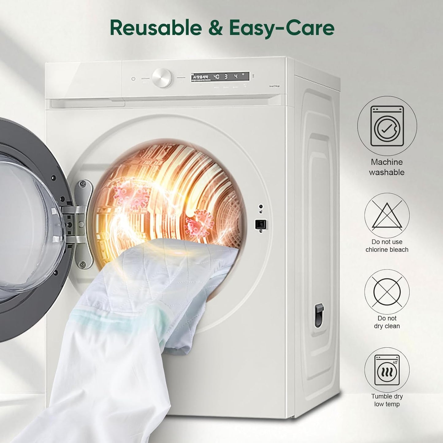 Bed Pads Washable Waterproof, Queen (60" x 36", Pack of 2) Incontinence Bed Pads & Pee Pads, Perfect for Kids, Adults and Elderly