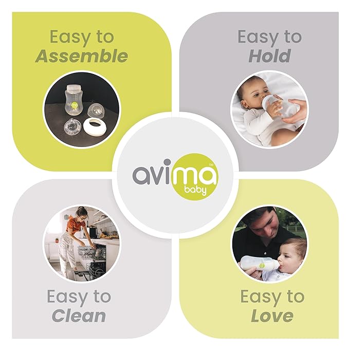 Avima Baby Anti Colic Nipples for Standard Neck Bottles, Silicone Breast Like Nipples - 6 to 9+ Months, Fast Flow, Level 3 (Pack of 6)