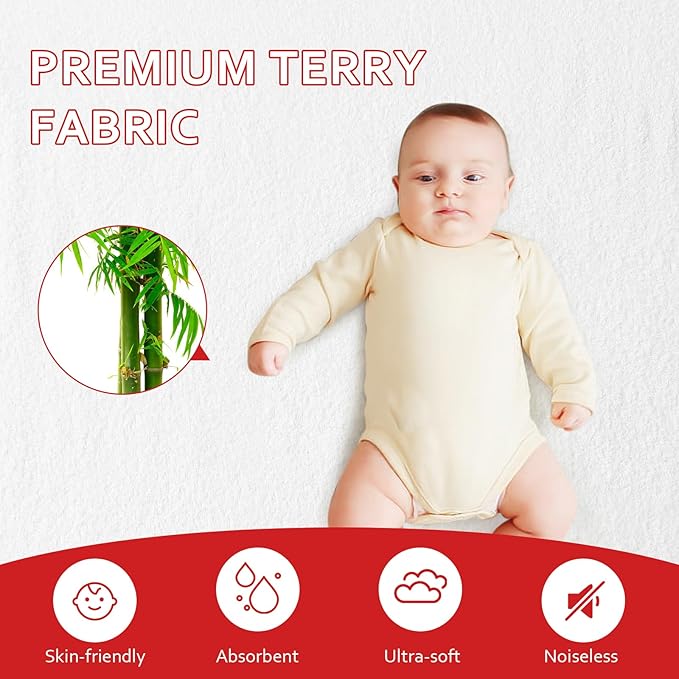 Bassinet Sheets & Waterproof Bassinet Mattress Pad Protector 4 Pack Set, Viscose Terry, Universal Fit for Oval, Hourglass and Rectangular Mattress, Grey & Navy