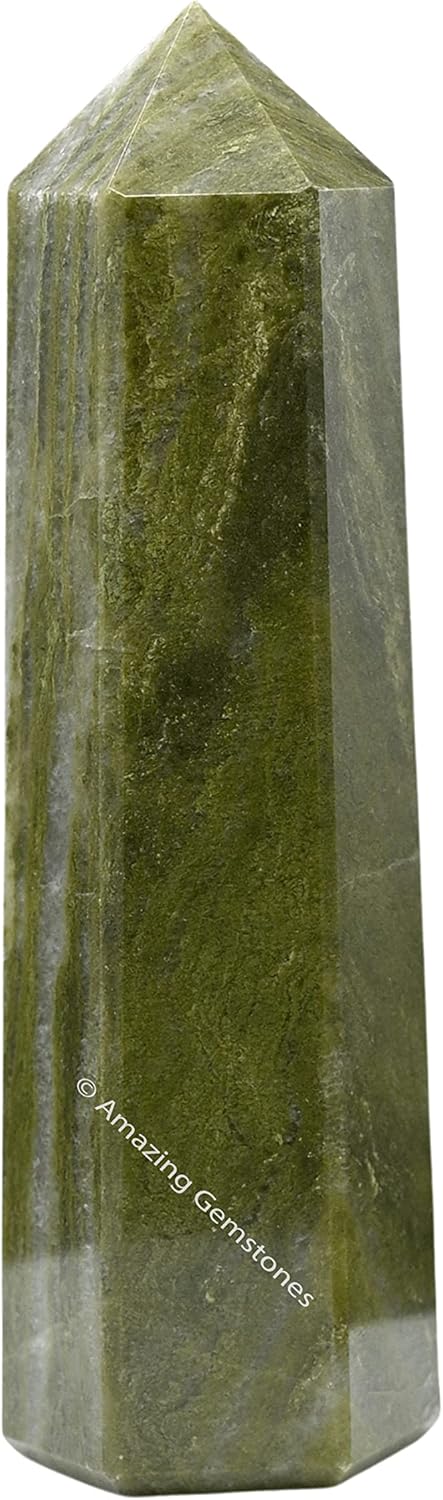 Amazing Gemstone Large Vesuvianite Crystal Towers ~ Natural Healing Crystal Point Obelisk for Reiki Healing and Crystal Grid (5.5 to 6 INCH)