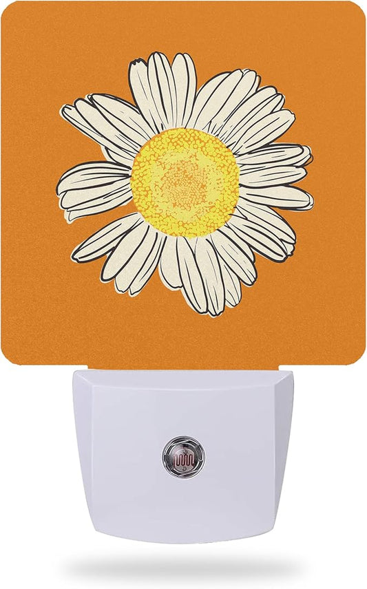 Daisy Night Lights Plug into Wall,Chamomile Night Light with Dusk to Dawn Sensor Night Light for Kid Girls Boys Women Men Room Decor,Hallway,Kitchen,Bathroom,Nursery,Stairs