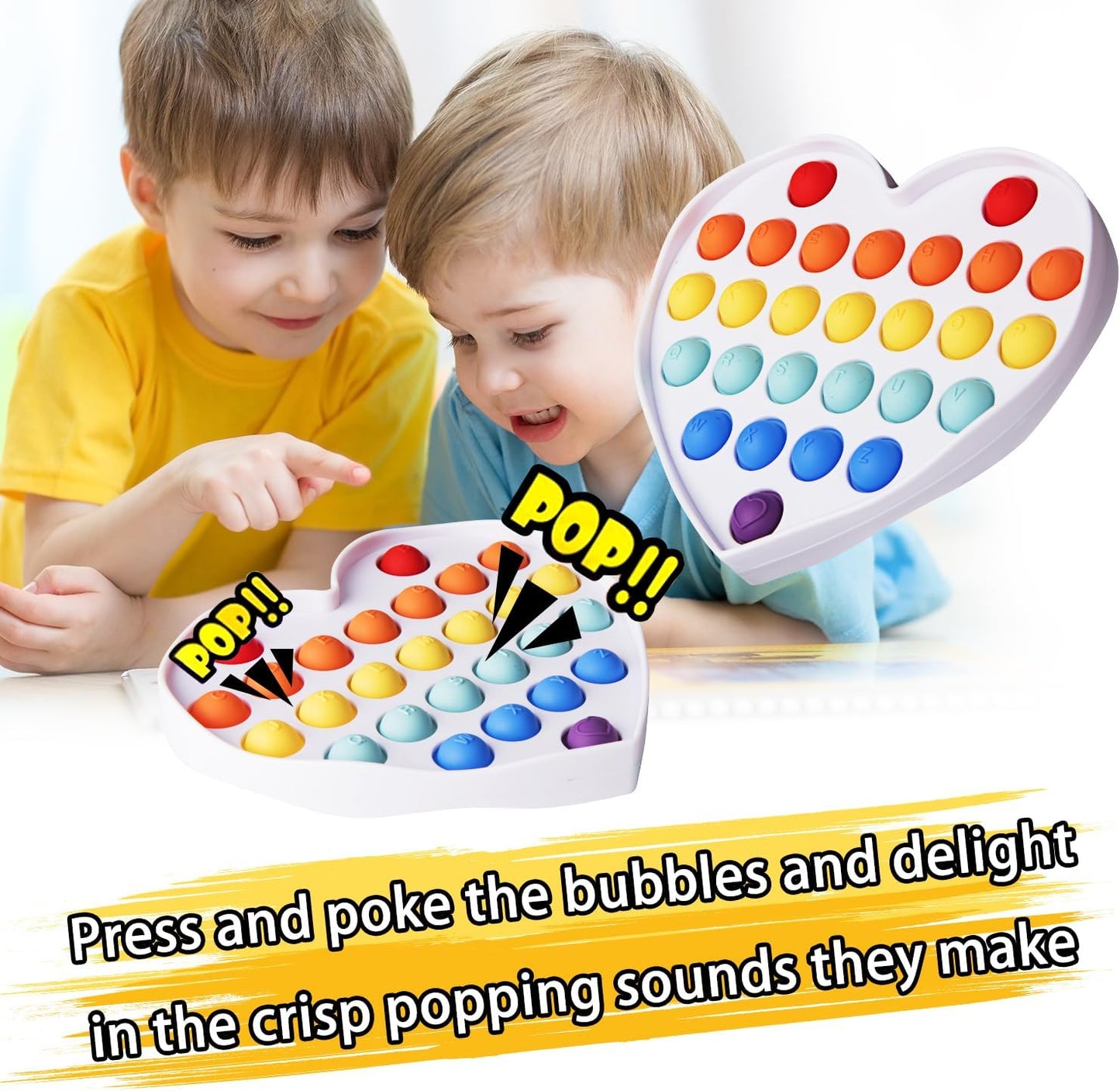 Simple Fidget Pop Toys - Portable, Calming Sensory Hand Toys for Fun & Stress Relief - Soft & Flexible Silicone Materials Keychain - Durable Poppers for Kids & Adults