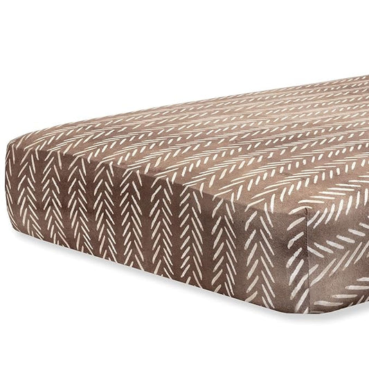 Pobibaby - Premium Single Fitted Baby Boy Crib Sheets for Standard Crib Mattress - Ultra-Soft Cotton Blend, Safe and Snug, and Stylish Woodland Crib Sheet (Wildlife Brown)