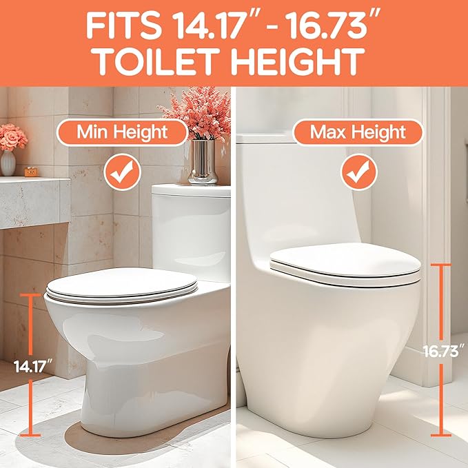 SKYROKU Potty Training Seat for Toddlers – 2-in-1 Adjustable Potty Ladder with Step Stool, Anti-Slip Cushion, Splash Guard & Extra-Wide Pedals, Supports 200+ lbs, Ideal for Boys & Girls