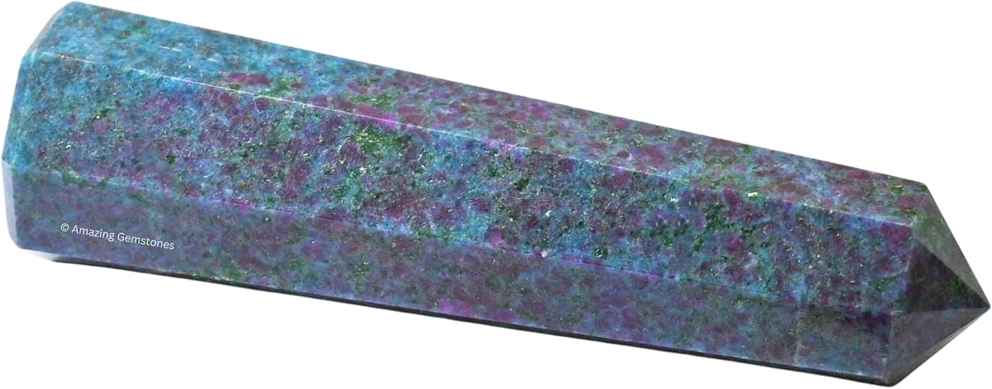 Amazing Gemstone Ruby Kyanite Crystal Towers - Natural Healing Crystal Point Obelisk for Reiki Healing and Crystal Grid (3 Inch)