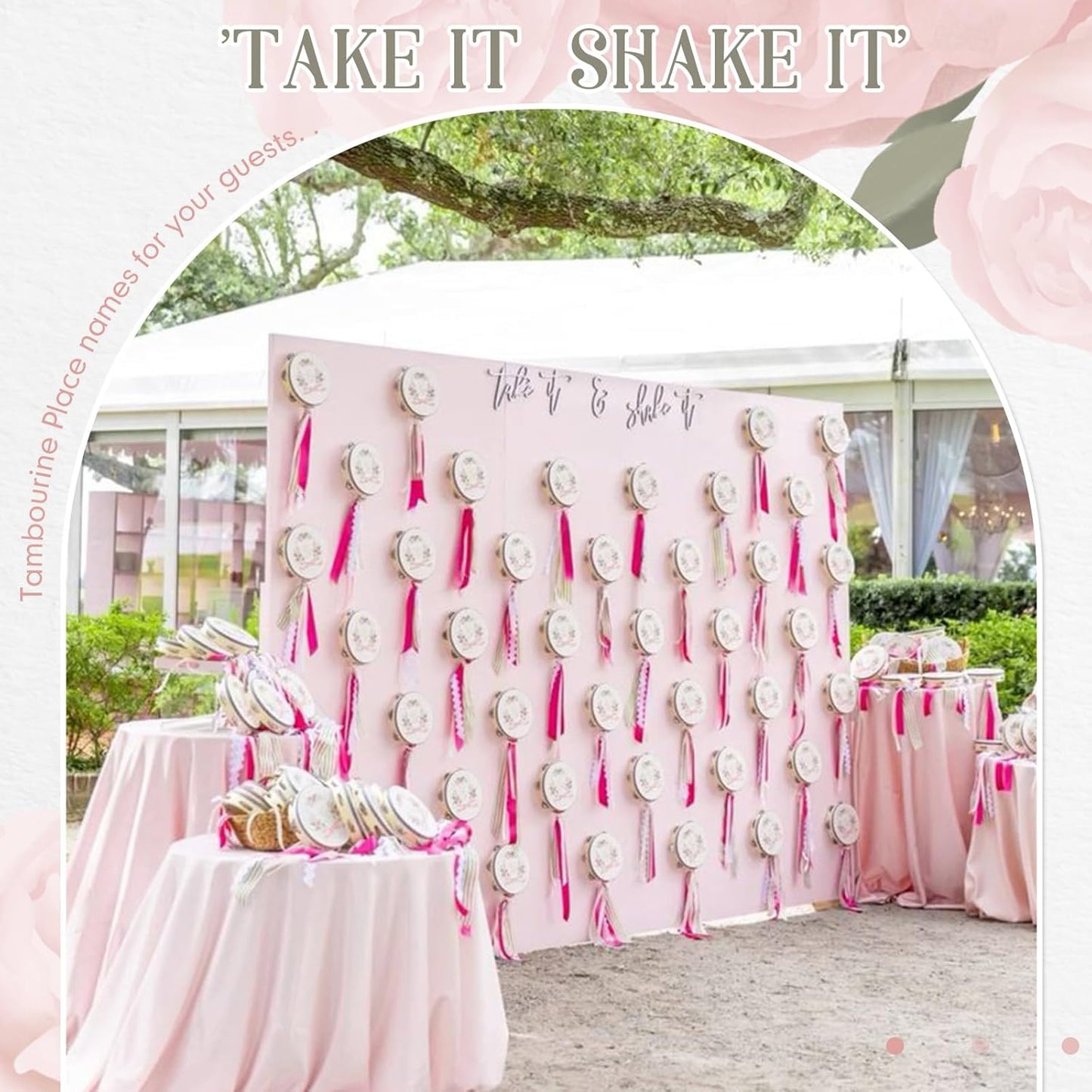 50 Pcs 6 Inch Wedding Tambourine Bulk Drum for Adults Hand Held Percussion Gift Wood Metal Jingles Musical Educational Drum Instrument for Church Wedding Party Favor