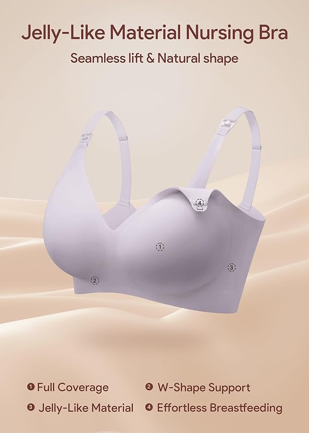 Maternity Nursing Bras Wireless Seamless Ultra-Soft Comfort for Breastfeeding Pregnancy Easy One-Handed Access Sleep Bra