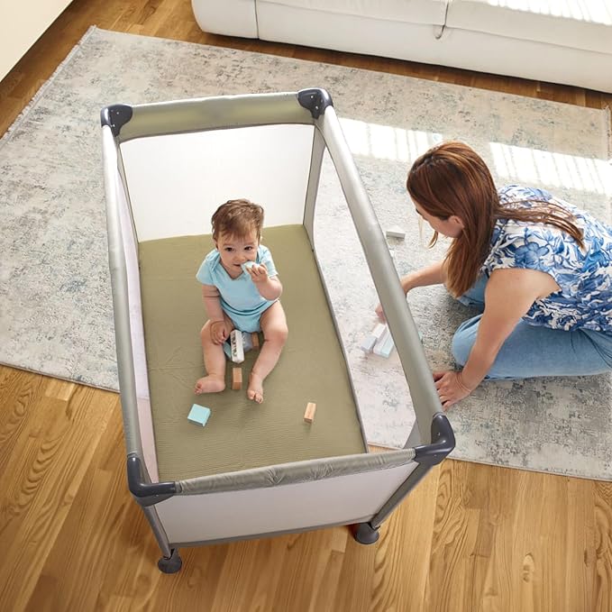 lulumoon Pack N Play Sheets Muslin: Cotton Fitted Sheets for Pack and Play Mattress - Soft Playard Sheets for Boys and Girls