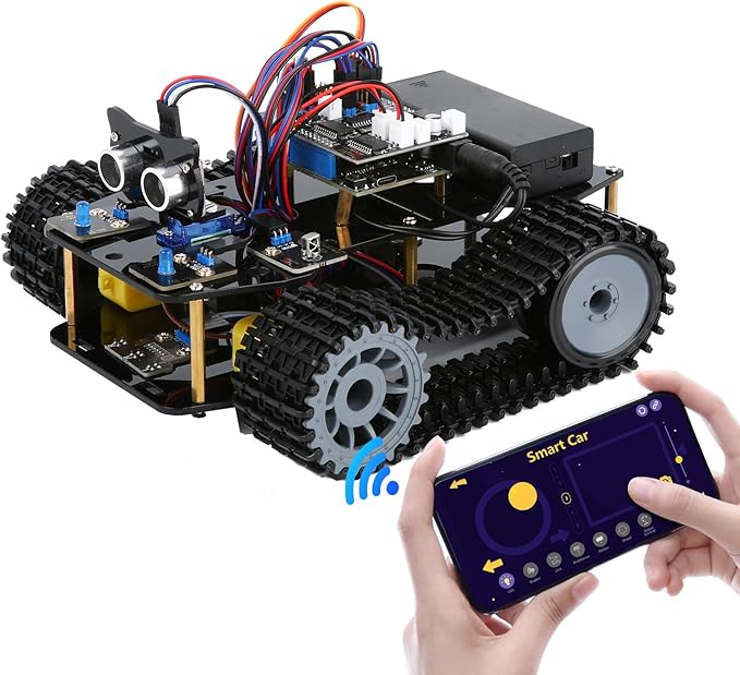 ACEBOTT Smart Car kit Functions STEM Coding for Ages 13-16,16+ Tank Expansion Pack (Without Car-QD004