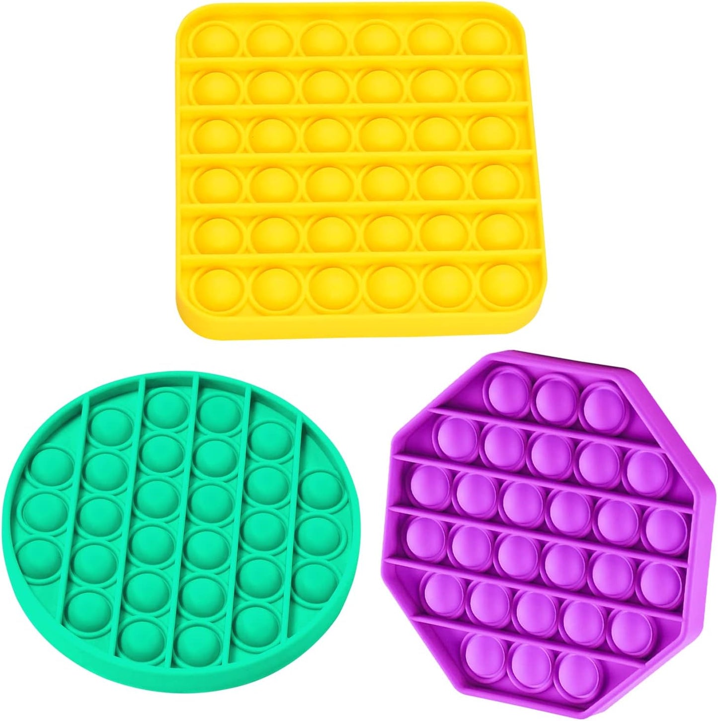 Push Pop Bubble Fidget Sensory Toy - for Autism, Stress, Anxiety - Kids and Adults (3 Pack)