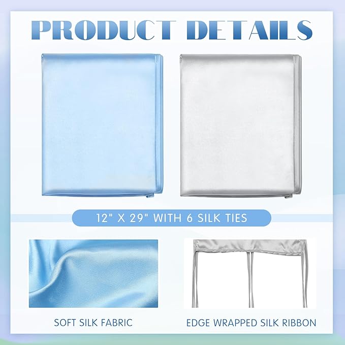 Hosuly 2 Pcs Satin Bassinet Sheet Baby Hair Soft Silk Feeling Sheet Baby Bassinet for Rectangle Cradle Pad Mattress Boys Girls Newborn Infant(Gray, Light Blue)