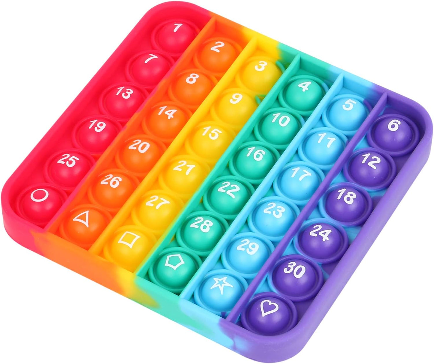 Alphabet Pop Fidget Toys Square ABC Letters Pop Bubble Toy Silicone Sensory Lowercase Uppercase Number Pop for Toddlers & Schools (5x5inch, Number)