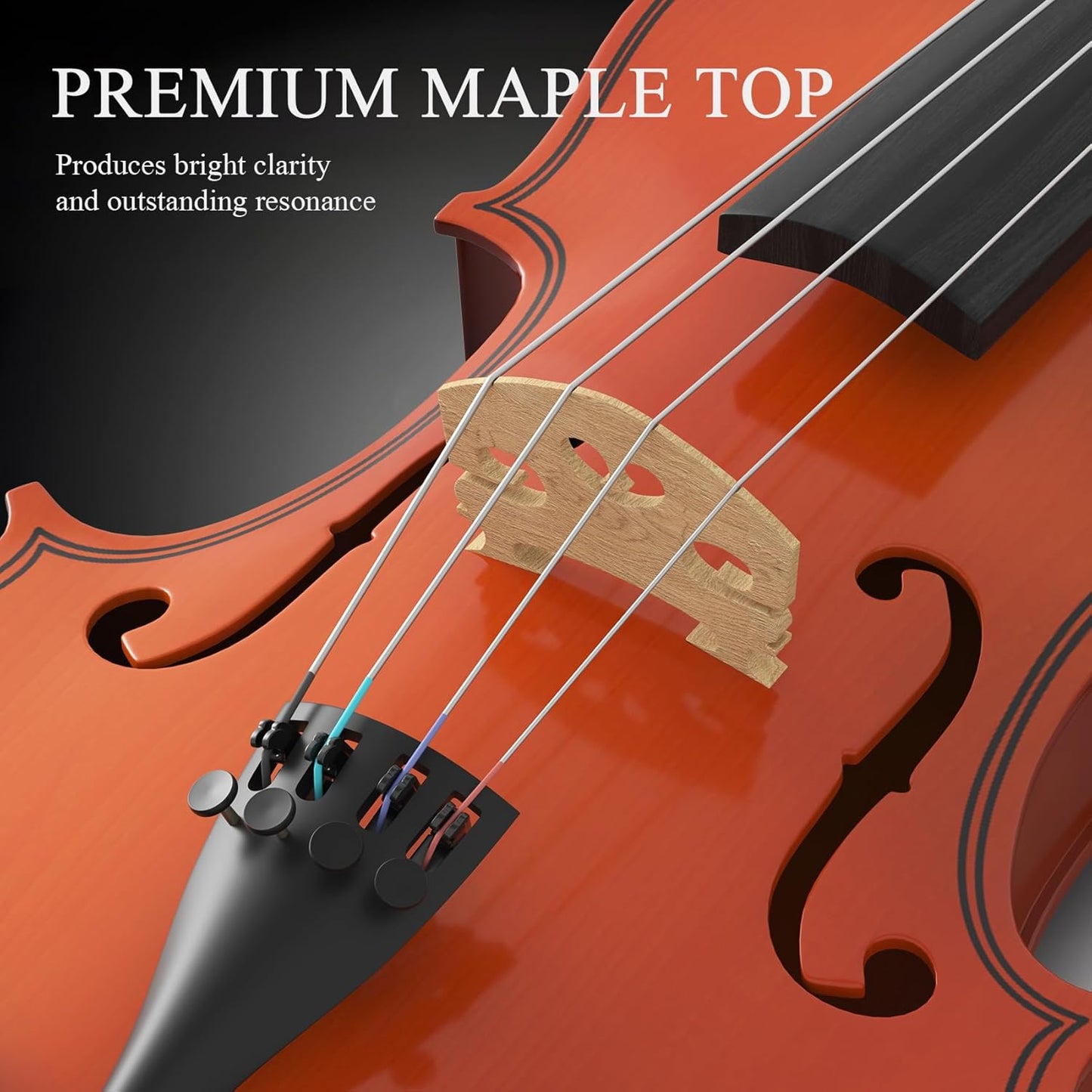 16 inch Acoustic Viola Kit for Adults,Students,Beginners,Complete Viola Instrument Set with Portable Case, Bow, Rosin (Natural)