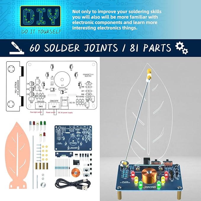 DIY Solder Electro-Magnetic Swing kit,DIY Soldering Projects Soldering Practice Kit DIY Radio Kit for Learning Teaching STEM Education Ideal Gift for Family and Friends