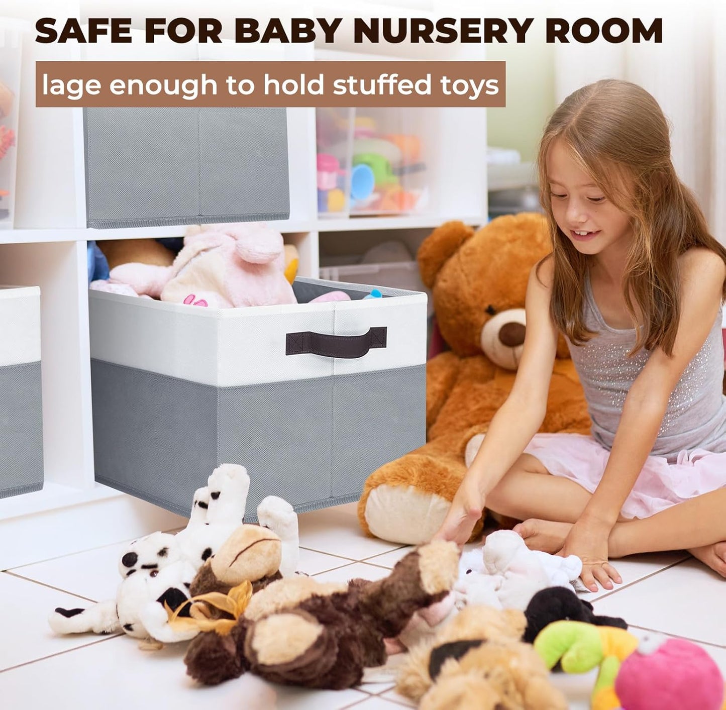 Criusia 8 Pack Closet Organizers and Storage Bins - Extra Large Storage Baskets for Organizing - Clothes Storage Bins for Shelves -Foldable Organizer Bins Totes for Toy Blanket, Dorm Room Essentials