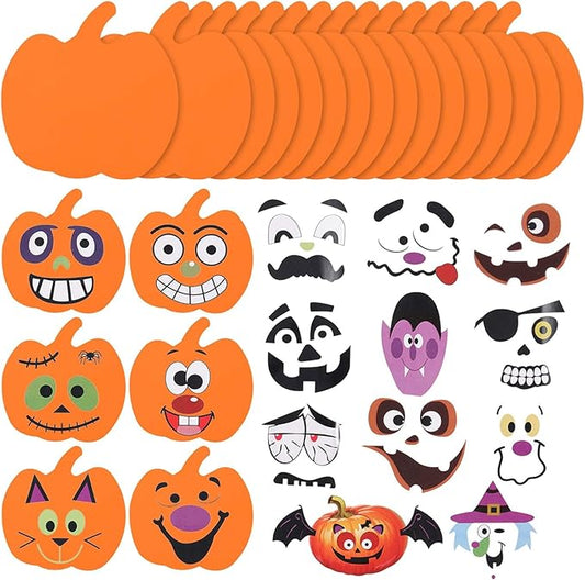 16 Kits Foam Pumpkin Craft Kits With Stickers for Kids Crafts Halloween Decoration