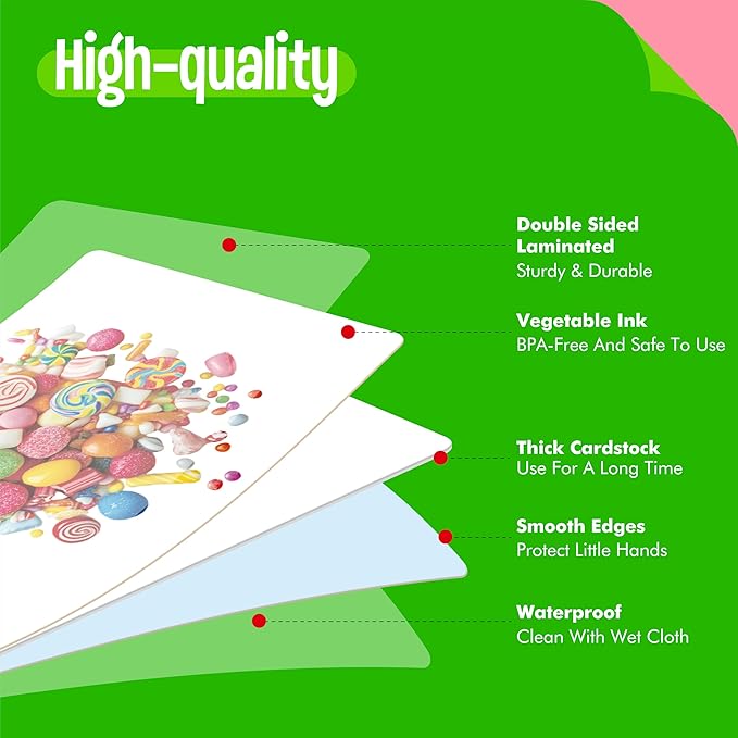 140 Noun Picture-Word Cards, Picture Flashcards Language Builder Visual Aid Speech Development Tool for Autism, ESL Teaching Materials for Adults, Non-Verbal Children Vocabulary Builder for Toddlers