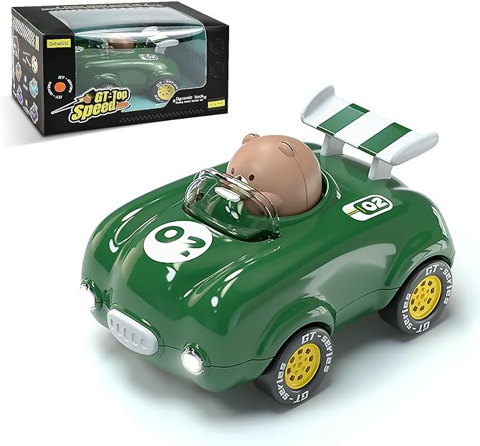 1 Year Old Toddler Boy Toys Birthday Gift,Friction Power Car Toys 1-3,Pull Back Car 3 4 5 6 7 Year Old Kids Toys for Boys and Girls Easter Xmas Party (Green)