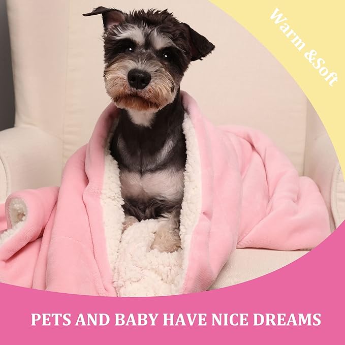 NANPIPER Baby Sherpa Blanket,Warm Toddler Throw Blanket,Soft Newborn Fleece Blanket for Winter (Pink,30x40 inches)