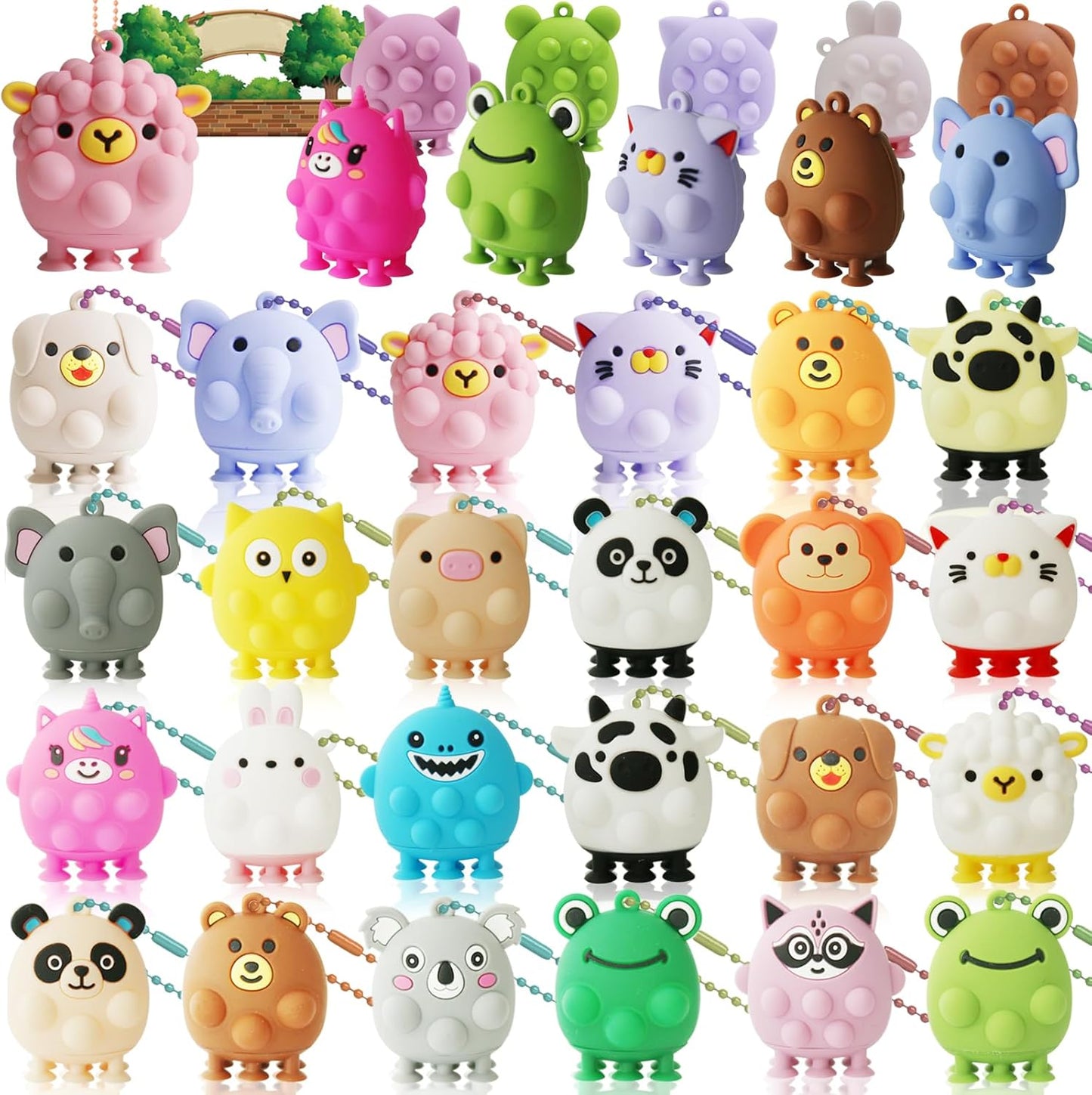 24 Pack Animal Pop Party Favors for Kids,3D Pop Animals Fidget Toys,Birthday Party Favors,Goodie Bag Stuffers,Bath Suction Toys,Treasure Box Toys,Kids Prizes