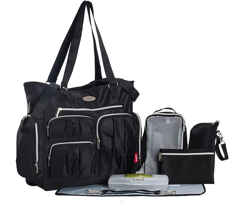 SoHo Times Square Diaper Bag Tote 8Pc Set