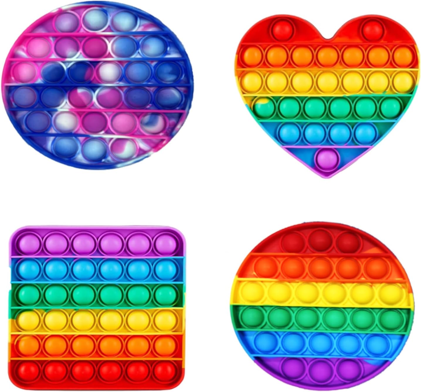 4pcs 5in Random Pop Bubble Fidget Sensory Toys, Pop Toy Bulk for Party Favor, Classroom Student Prizes Easter Basket Goodie Bag Stuffers Christmas Valentine Gift for Kid