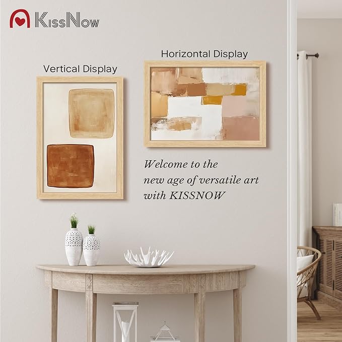 13x19 Picture Frame set of 2, Natural Oak Wood Poster Frame, Wall Hanging