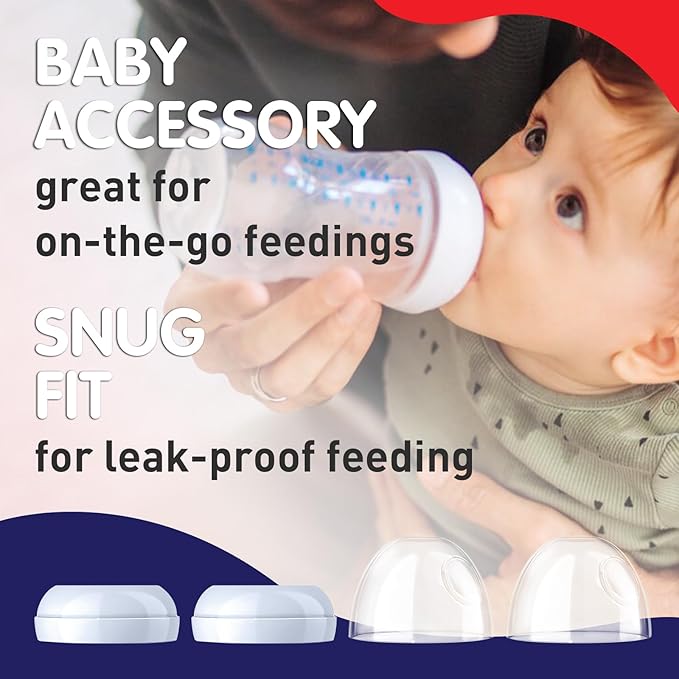 Baby Bottle Caps Replacements - Dome Caps Collar Accessories for Philips Avent Bottles, Nipple Rings for Philips Avent Natural Bottles - 2-Pack Baby Bottle Rings and Caps Kit