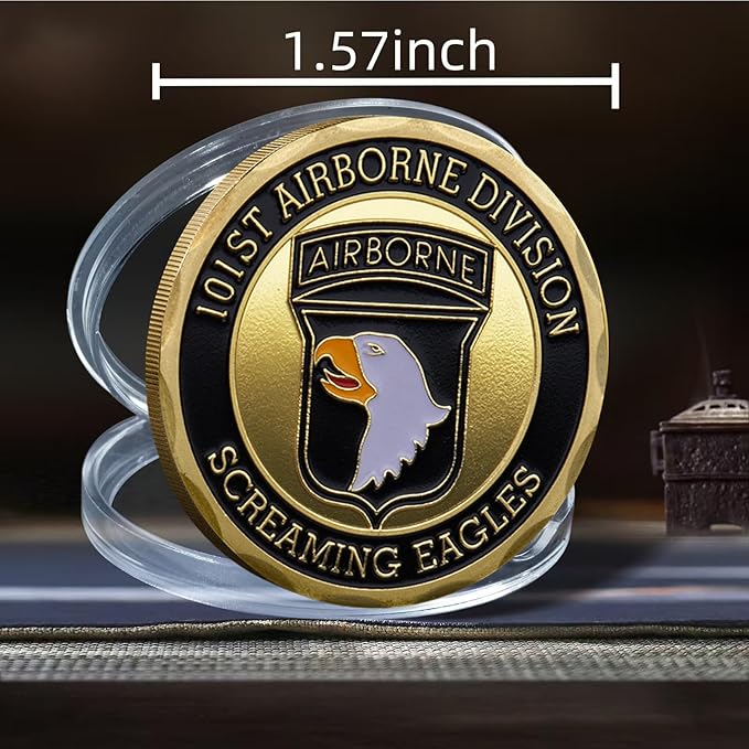 101st Airborne Division Military Challenge Coin – Eagle Crest Army Collectible – US Army Veteran Gift, Commemorative Coin for Men and Military Fans