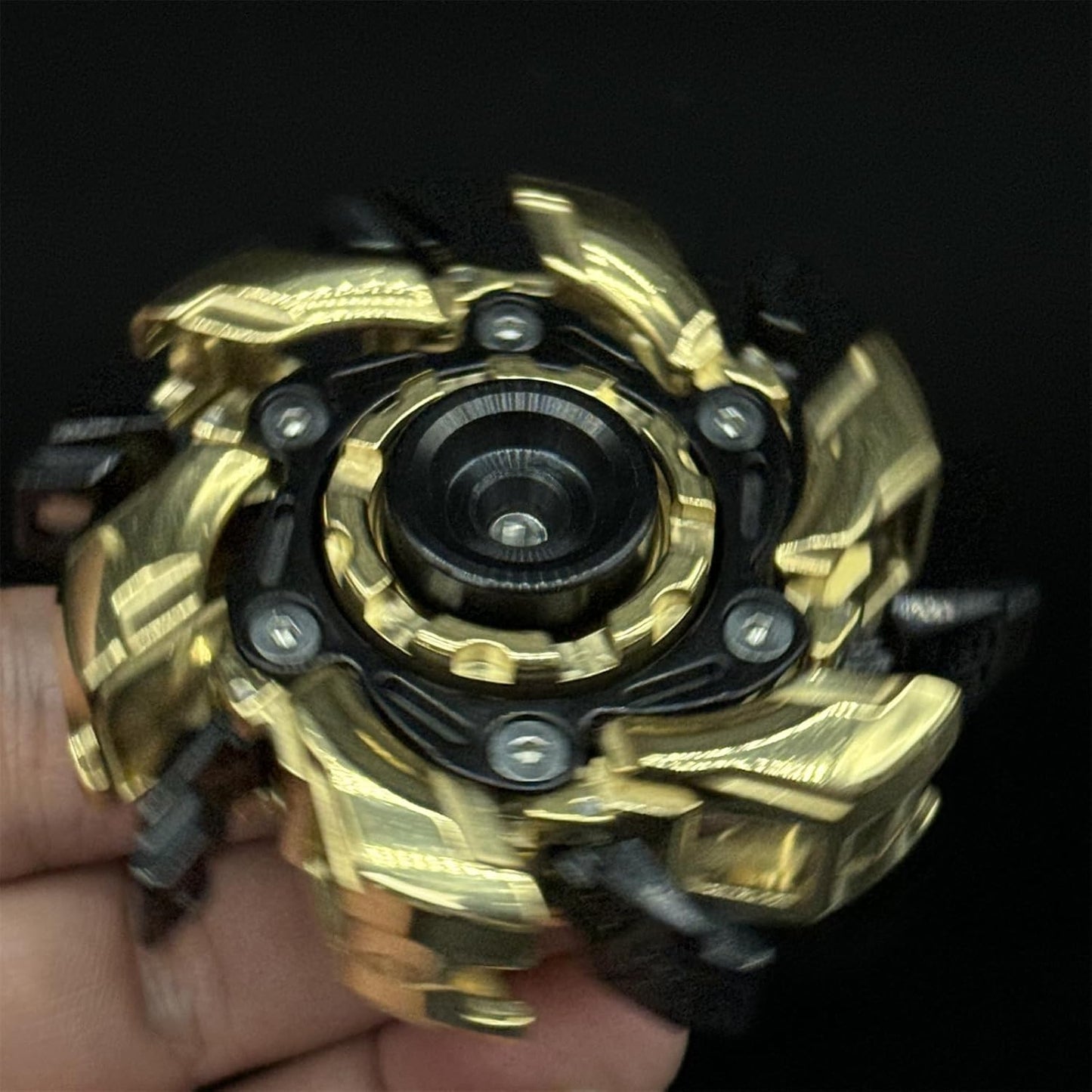 New Metal Deformation Mecha Fidget Spinner EDC Hand Spinner Fidget Toys Adult Anxiety Stress Relief Toys Office Desk Toys Gifts for Boyfriend and Father (Gold Black)