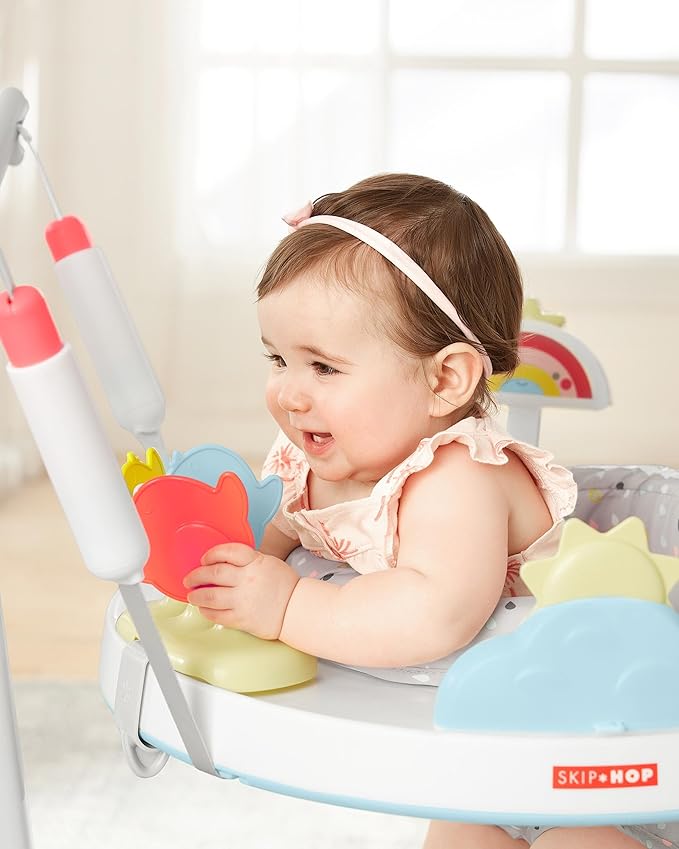 Skip Hop Baby Activity Play Bouncer for Baby Ages 4m+ Silver Lining Cloud, Foldable