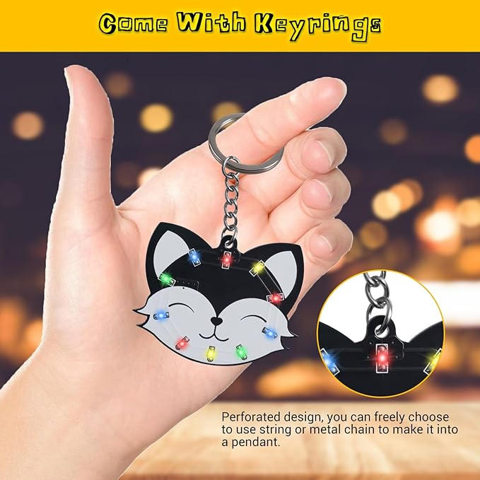 2 PCS Soldering Learning Kit, ICSTATION Fox and Bear Keychain Soldering Project with SMD LED Flashing Lights Cute Halloween Present Soldering Practice Kit for Diyers Student Teaching and Learning