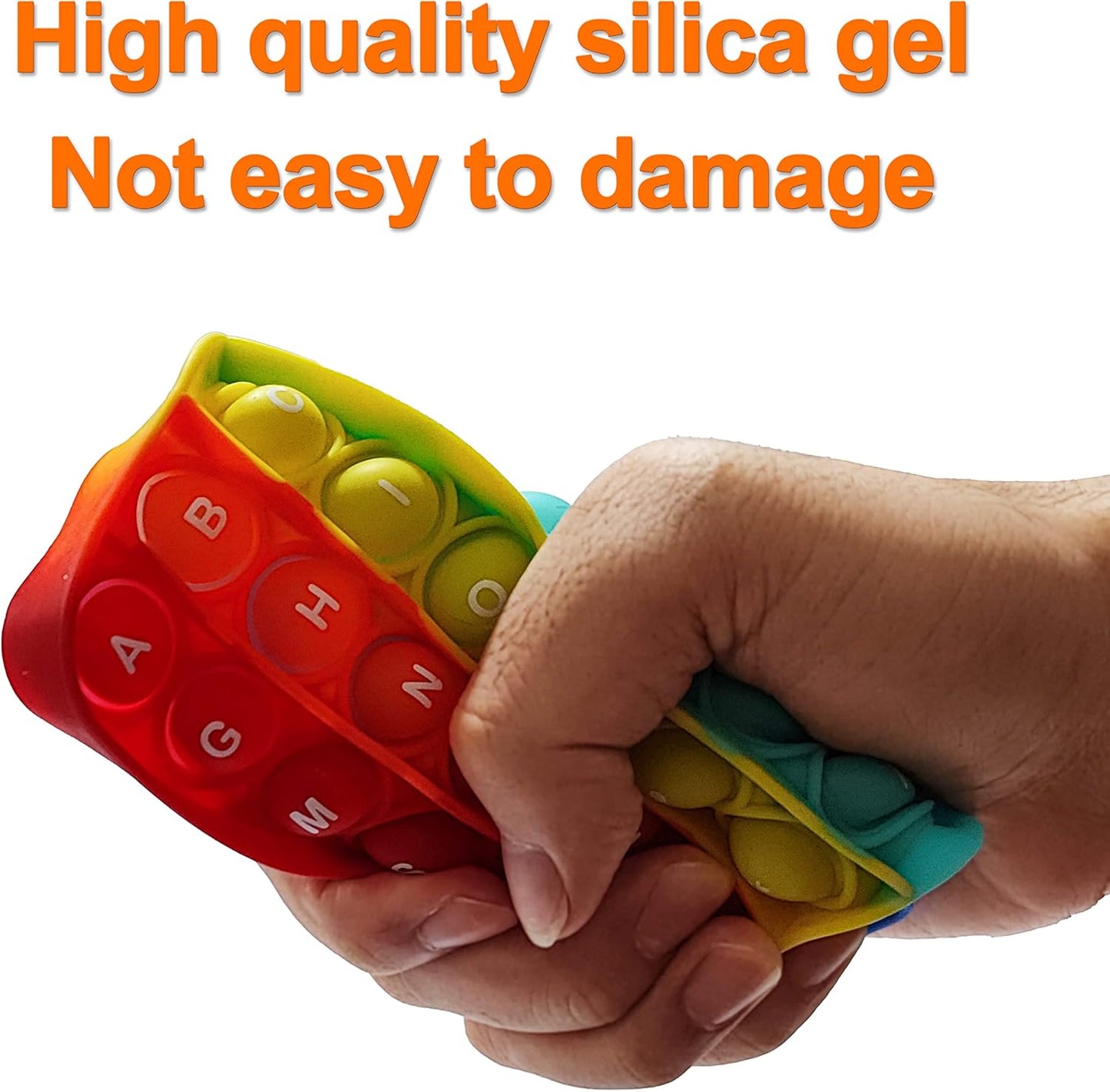 Alphabet Pop Fidget Toy Letters ABC Numbers Learning and Educational Toys Square Sensory Toys Popper Games Gifts for Kids ADHD Autism 4 Packs Double Side(2 Alphabet Numbers and 2 Uppercase Lowercase)