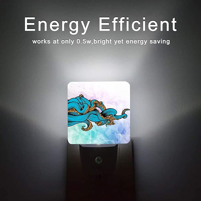 Octopus Night Light,Ocean World Sea Octopus Animal Night Lights Plug into Wall Dusk to Dawn Sensor Lamp for Women Men,Led Lights for Stairway/Hallway/Bedroom