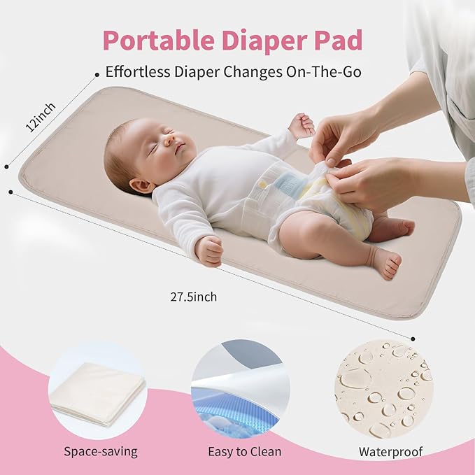 CEI-CEI Diaper Bag Backpack Large Baby Diaper Bag Water-resistant Travel Diaper Backpack for Boys Girls Newborn with Insulated Pockets, Changing Pad, Stroller Straps